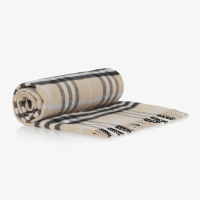 Burberry Cashmere Check Blanket(115cm) In Beige