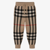 Burberry Vintage Check Wool-blend Sweatpants In Beige
