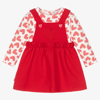 AGATHA RUIZ DE LA PRADA AGATHA RUIZ DE LA PRADA GIRLS RED PINAFORE DRESS SET