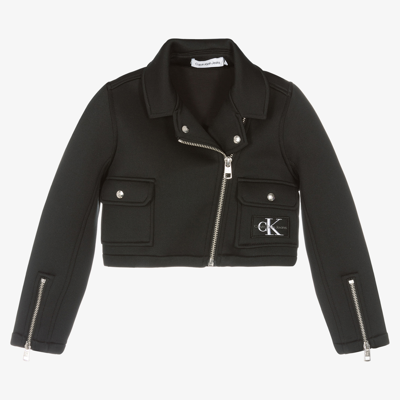 Calvin Klein Jeans Est.1978 Babies' Girls Black Logo Biker Jacket