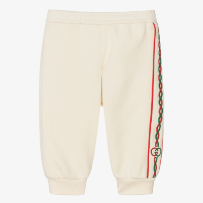 Gucci Babies' Boys Ivory Logo Joggers