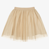 Bonpoint Jupe Habillee Dotted Tulle Dress Pois Beige In Beige