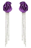 Sterling King Georgia Crystal Drop Earrings In Purple