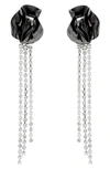 Sterling King Georgia Crystal Drop Earrings In Slate