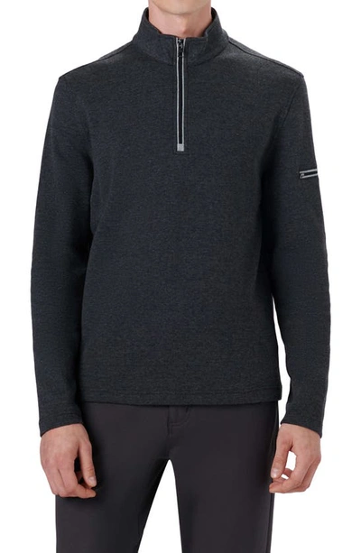 Bugatchi Comfort Cotton Blend Quarter Zip Pullover In Graphite