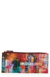 Brahmin Muse Melbourne Croc Embossed Leather Card Wallet In Fallstruck