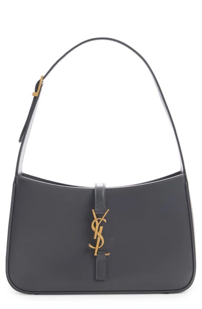 Saint Laurent Ysl Soft Leather Hobo Shoulder Bag In Storm