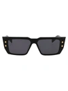 Balmain Blck Acetate Sunglasses In Black Gold W/ Dark Grey
