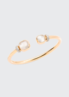 POMELLATO NUDO CLASSIC AND PETIT ROSE GOLD BANGLE WITH WHITE TOPAZ AND MOTHER-OF-PEARL