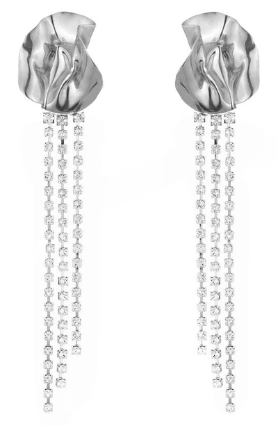Sterling King Georgia Crystal Drop Earrings In Sterling Silver