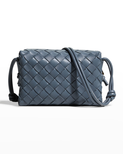 Bottega Veneta Loop Mini Intrecciato Crossbody Bag In Thunder