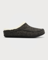 Sorel Men's Falcon Ridge Ii Herringbone Faux Fur Lined Slippers In Grill, Black