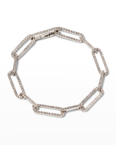 A. Link 18k White Gold Link Diamond Bracelet