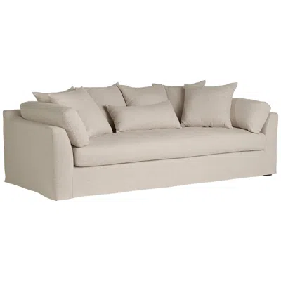 55 Downing Street Chateau 98 3/4" Wide Linen Fabric Slipcover Sofa