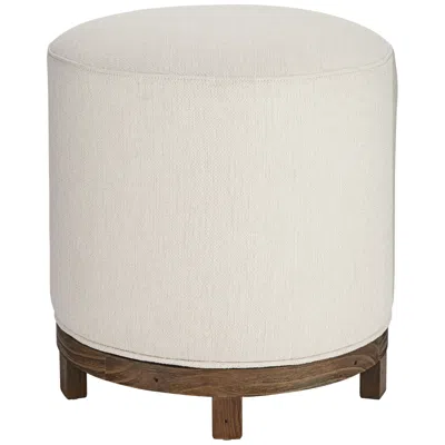 55 Downing Street Daniel 22" High Zeus Pearl Fabric Swivel Dining Stool