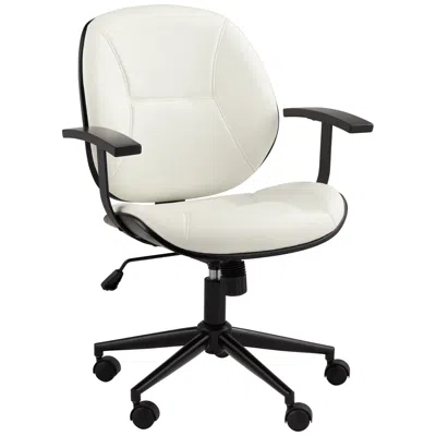 55 Downing Street Julian White Fabric And Steel Adjustable Swivel Office Chair