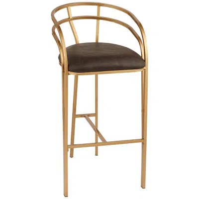55 Downing Street Tanner 30" Luxe Gold And Brown Barstool