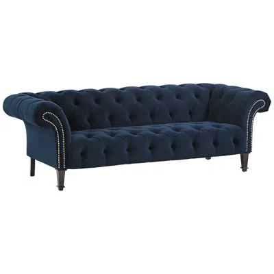 55 Downing Street Tessa Sapphire Blue 90 3/4" Wide Tufted French Sofa
