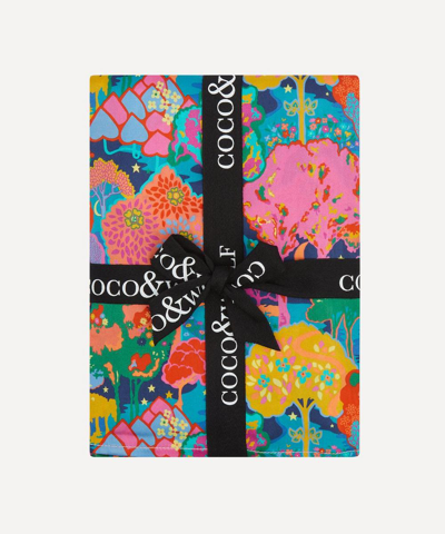 Coco & Wolf Arboretum Walk Silk Satin Pillowcases Set Of Two In Multicoloured