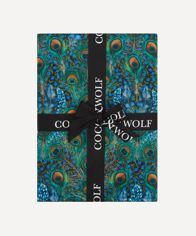 Coco & Wolf Peacock Manor Silk Satin Pillowcases Set Of Two In Green