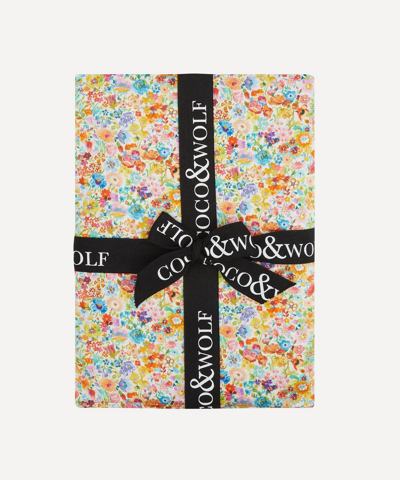 Coco & Wolf Classic Garden Silk Satin Pillowcases Set Of Two In Multicoloured
