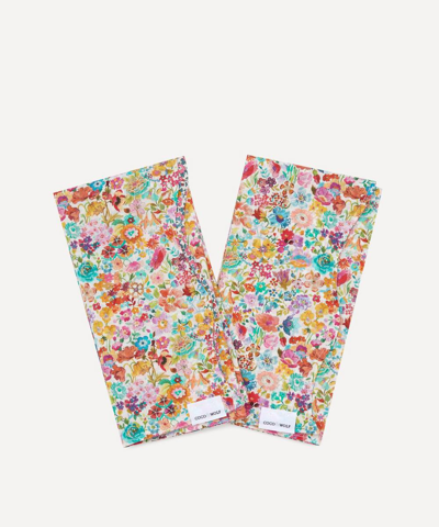Coco & Wolf Classic Meadow And Betsy Ann Wavy Edge Napkins Set Of Two In Multicoloured