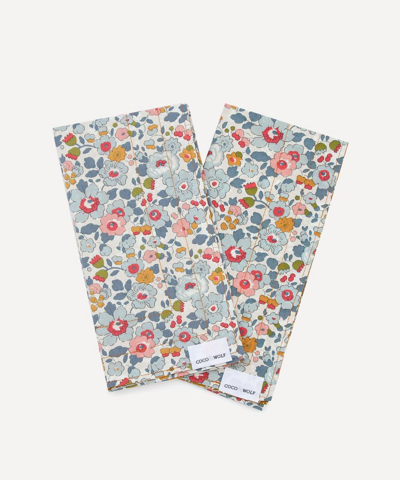 Coco & Wolf Betsy And Capel Stitch Edge Napkins Set Of Two In Multicoloured
