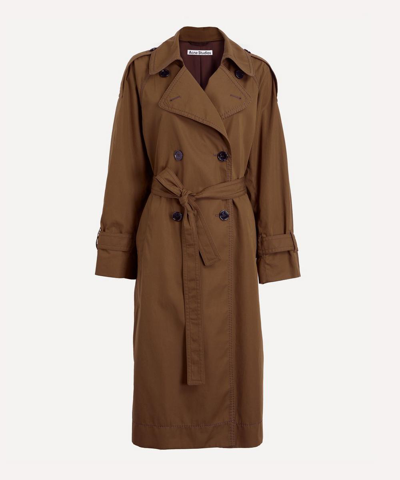 Acne Studios Double-breasted Trench Coat In Brown