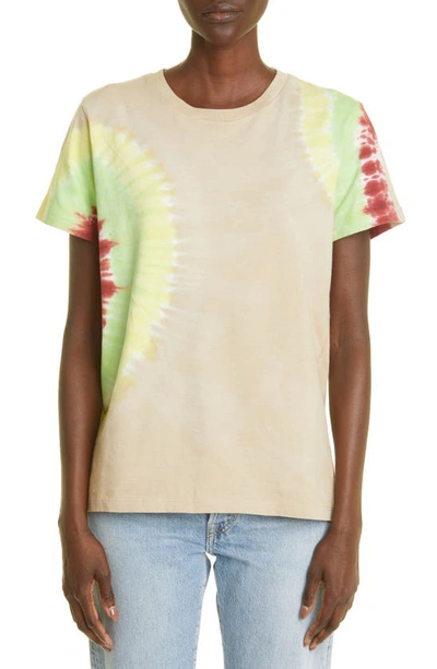 The Elder Statesman Magic Rings Tie-dyed Cotton And Cashmere-blend T-shirt In Almond W