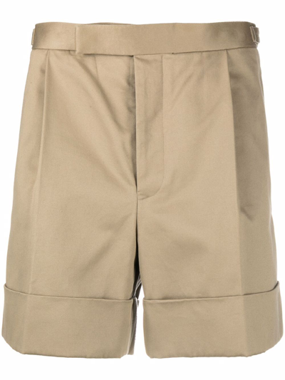 Thom Browne Grosgrain-loop Tailored Shorts In Neutrals