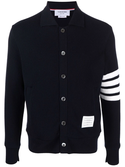 Thom Browne 4-bar Cashmere Cardigan In Blue