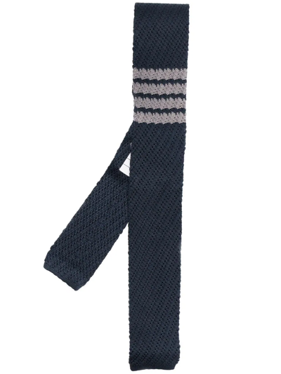 Thom Browne 4-bar Striped Tie In Blue