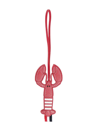 Thom Browne Lobster-charm Keyring In Red