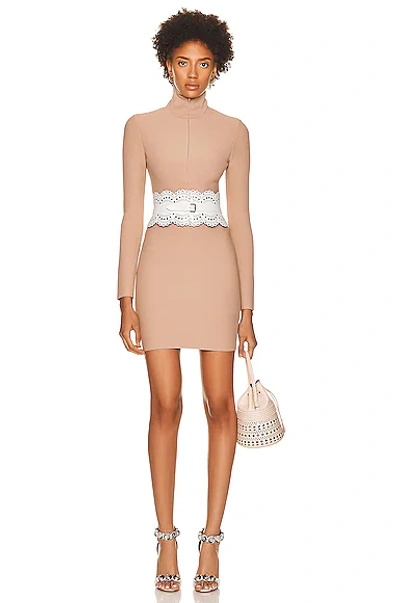 Alaïa Angie Dress In Nude