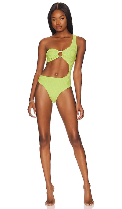 Solid & Striped The Astrid Ribbed One-piece In Kiwi