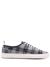 THOM BROWNE CHECK-PATTERN LOW-TOP SNEAKERS