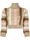 Dsquared2 Striped Crop Jumper In Natural