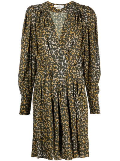 Isabel Marant Étoile Floral-print Wrap Dress In Yellow