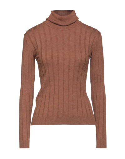 Gabardine Turtlenecks In Brown