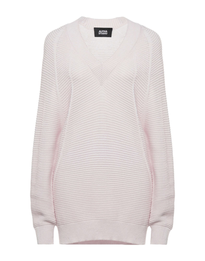 Alpha Studio Sweaters In Grey