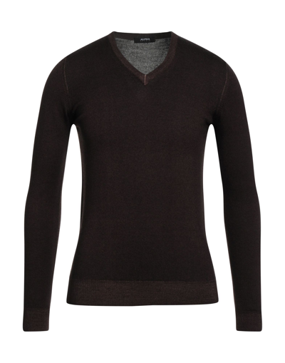 Alpha Studio Sweaters In Dark Brown