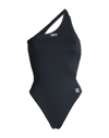 Off-white Logo One-shoulder One-piece Swimsuit In Black