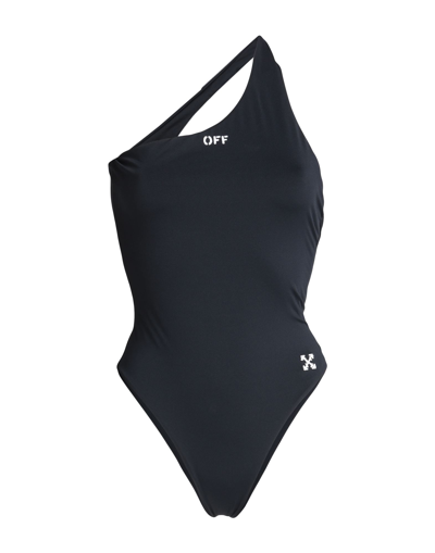 OFF-WHITE OFF-WHITE WOMAN ONE-PIECE SWIMSUIT BLACK SIZE 4 POLYESTER, ELASTANE