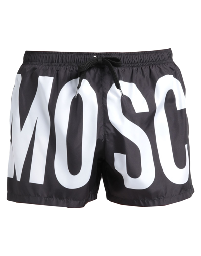 MOSCHINO MOSCHINO MAN SWIM TRUNKS BLACK SIZE XXL POLYESTER