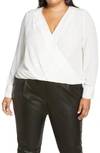 Halogen Cross Front Blouse In Ivory Cloud