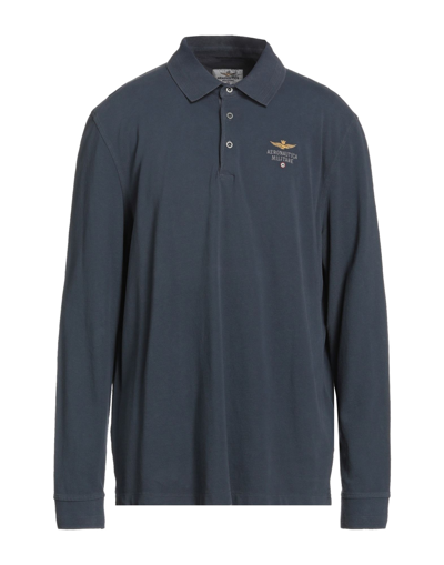 Aeronautica Militare Polo Shirts In Slate Blue