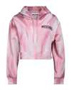 Moschino Couture Art Theme Cropped Sweatshirt In Pink
