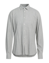 Aglini Man Shirt Grey Size 17 Cotton In Grey
