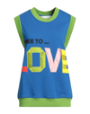 Az Factory Free To Oversized Intarsia Organic Cotton Tank In Blue