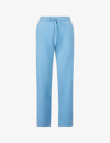 Chinti & Parker Wide-leg High-rise Cashmere Trousers In Stone Blue
